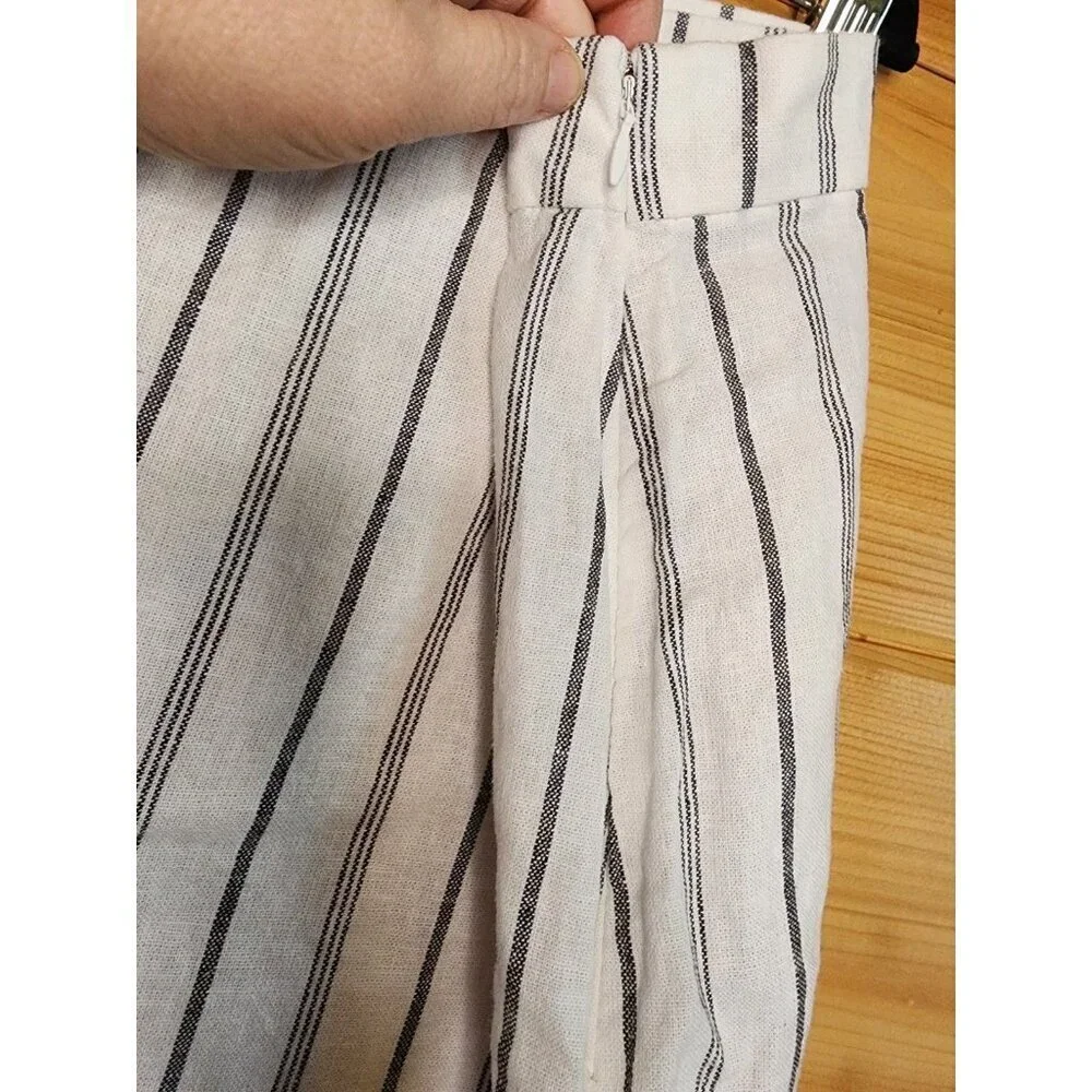 Old Navy Plus Size 3X Mini Skirt Linen Blind Skirt Stripped
